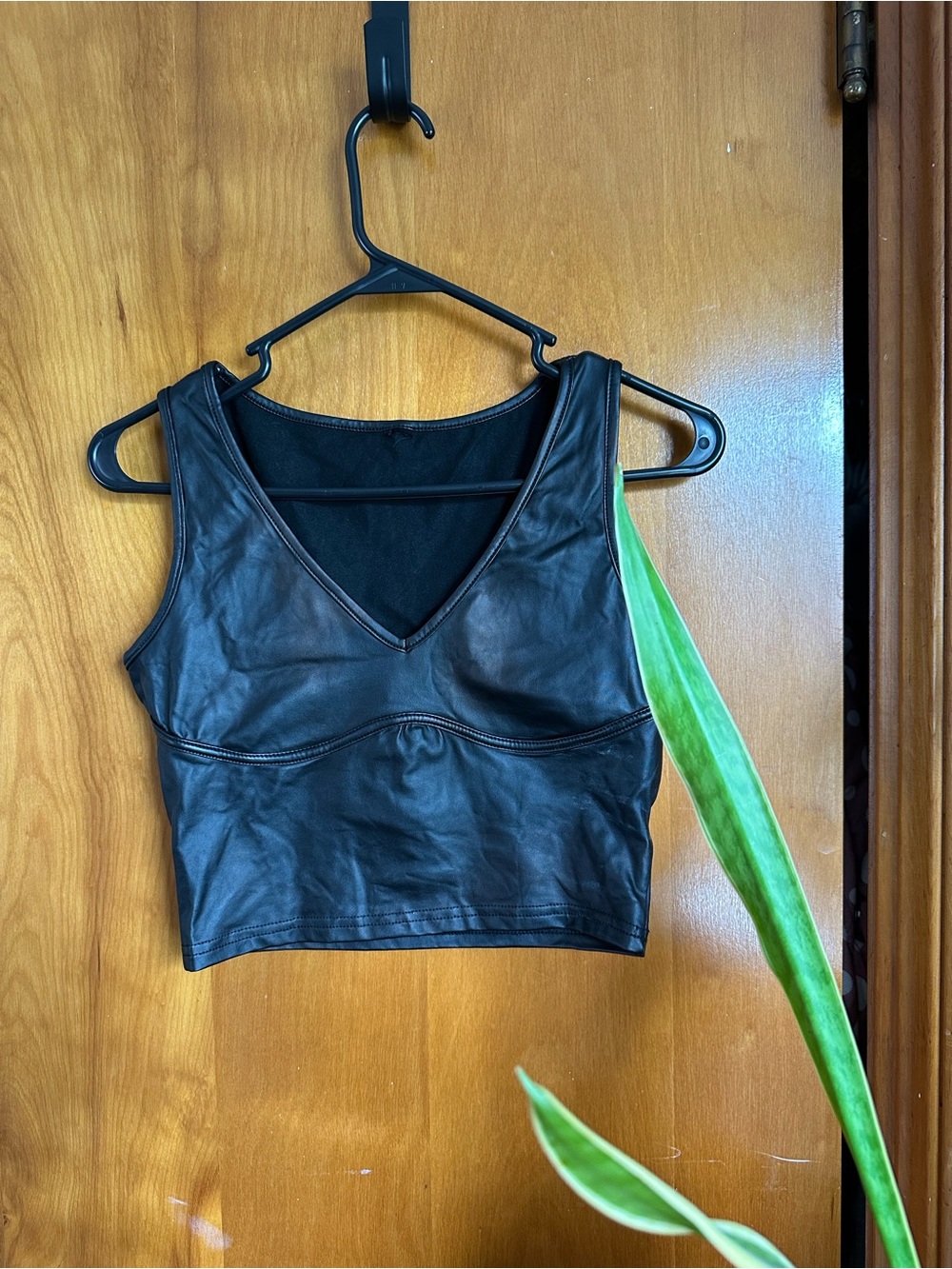 Faux leather crop top from Amazon